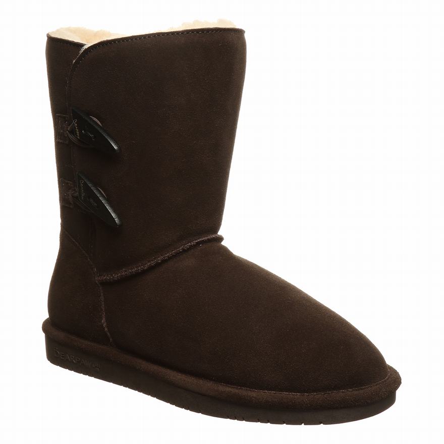 Bearpaw Abigail Short Boots UK - Women's Boots Chocolate ||UQJVBI-139||